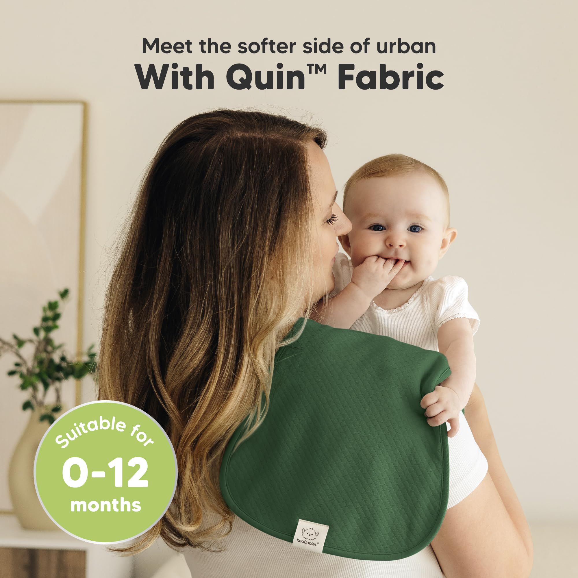 KeaBabies Quin burp cloth three layer design protects clothing from spills