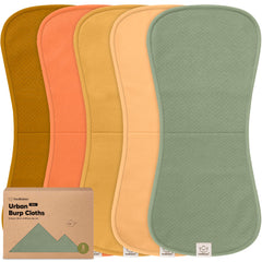 KeaBabies Quin Burp Cloths 5-pack flat lay for quick mess coverage
