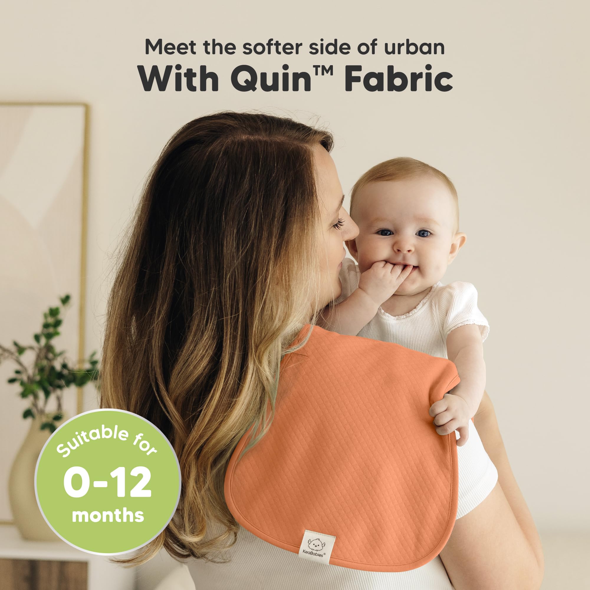 KeaBabies Quin Burp Cloths large coverage shows 21x10 inch size