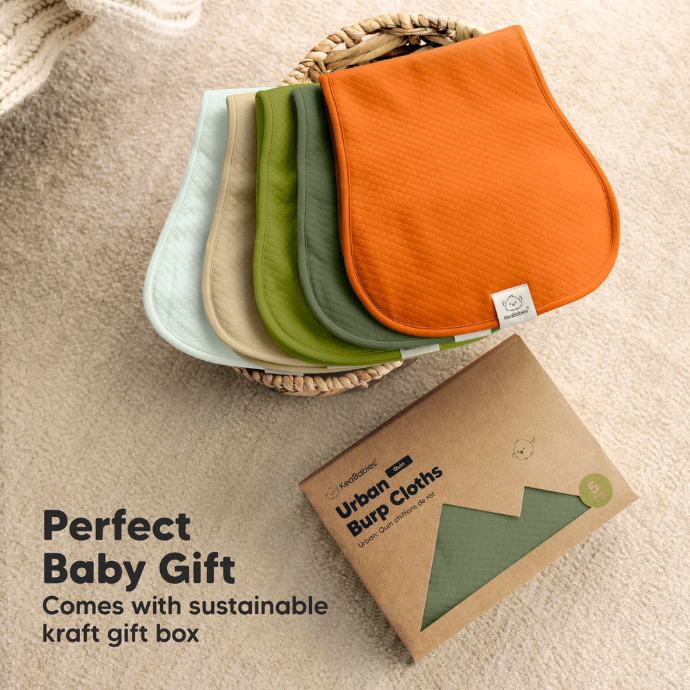 KeaBabies Quin burp cloths pair with Quin bibs for everyday use