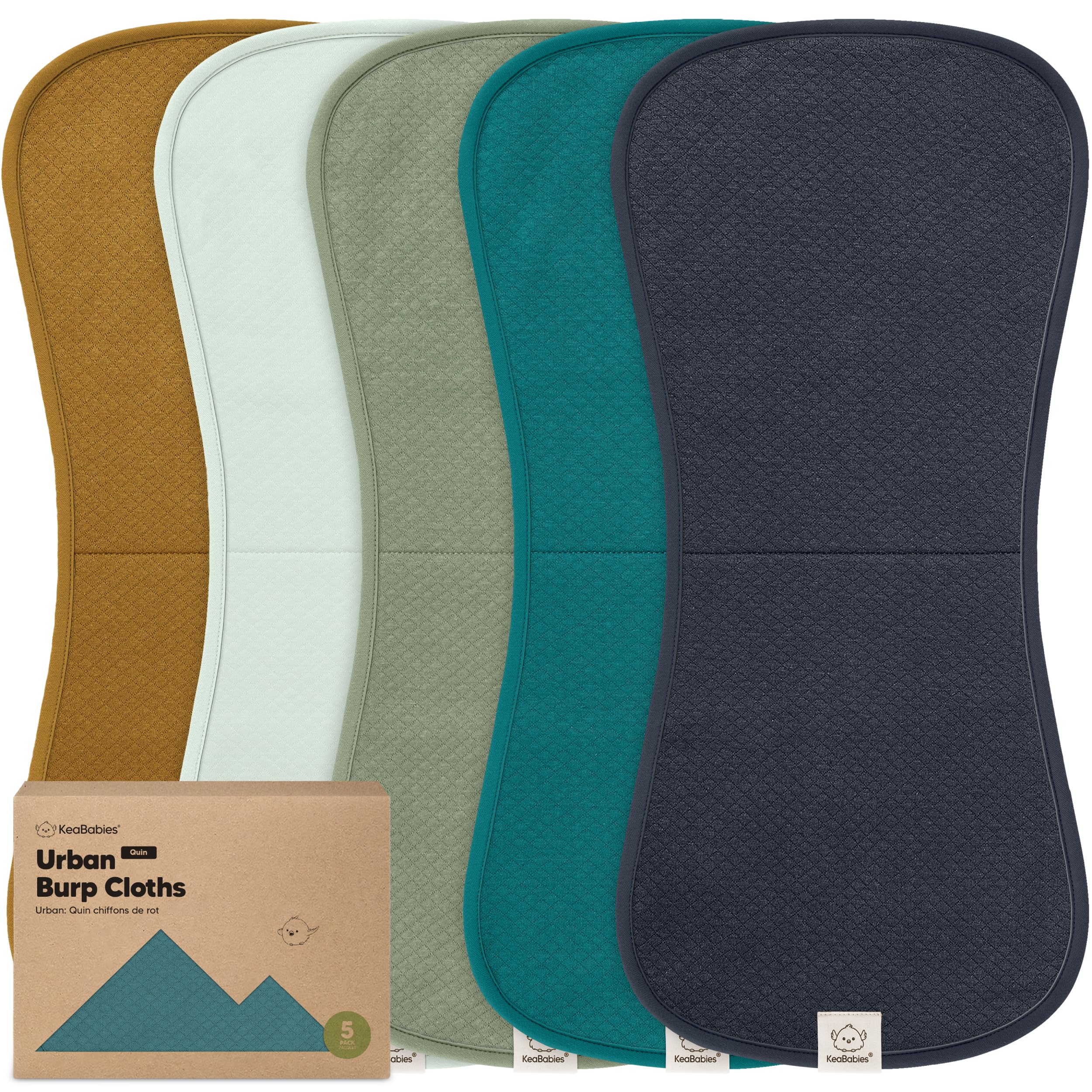 KeaBabies Quin fabric burp cloth with woven pattern emphasizing softness
