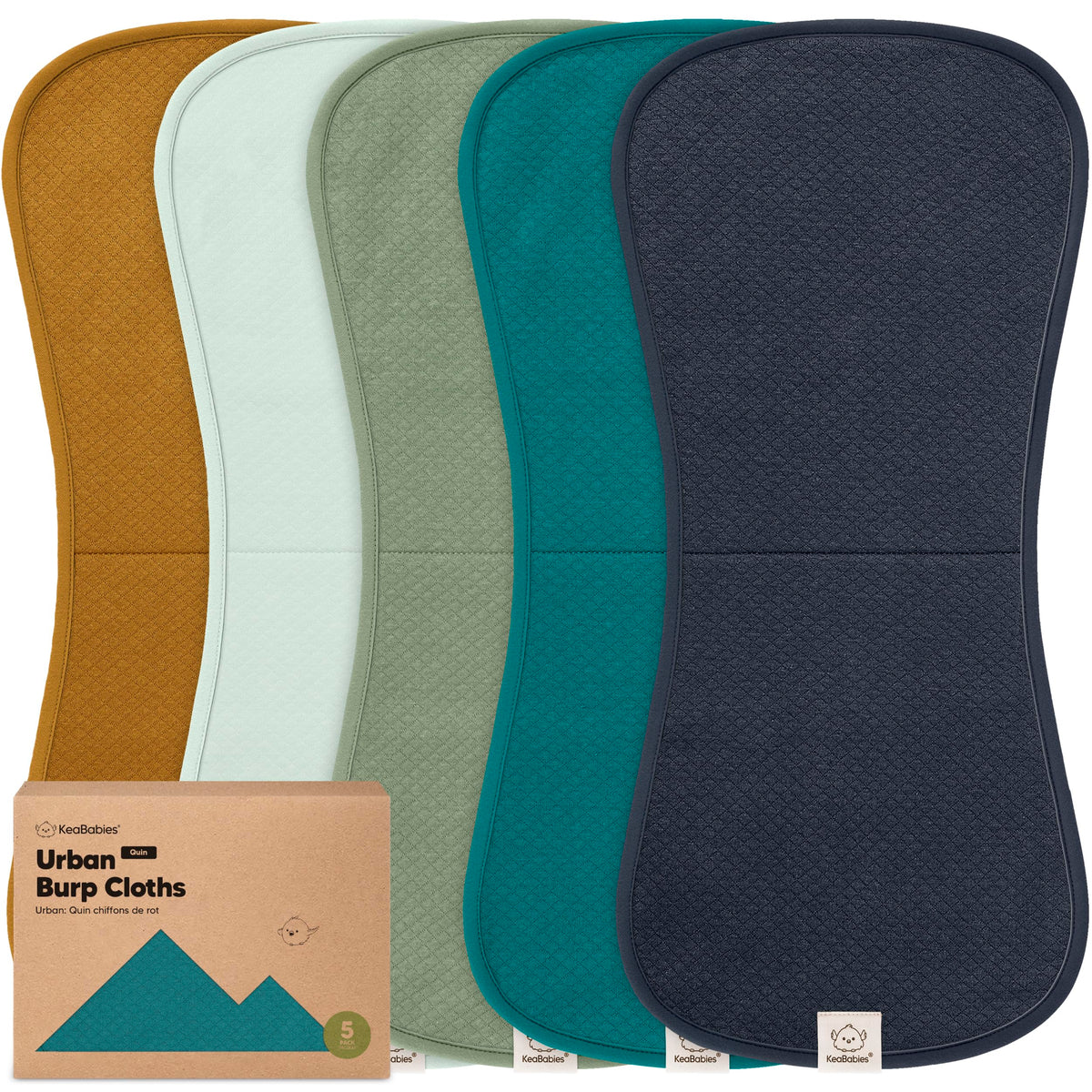 KeaBabies Quin fabric burp cloth with woven pattern emphasizing softness