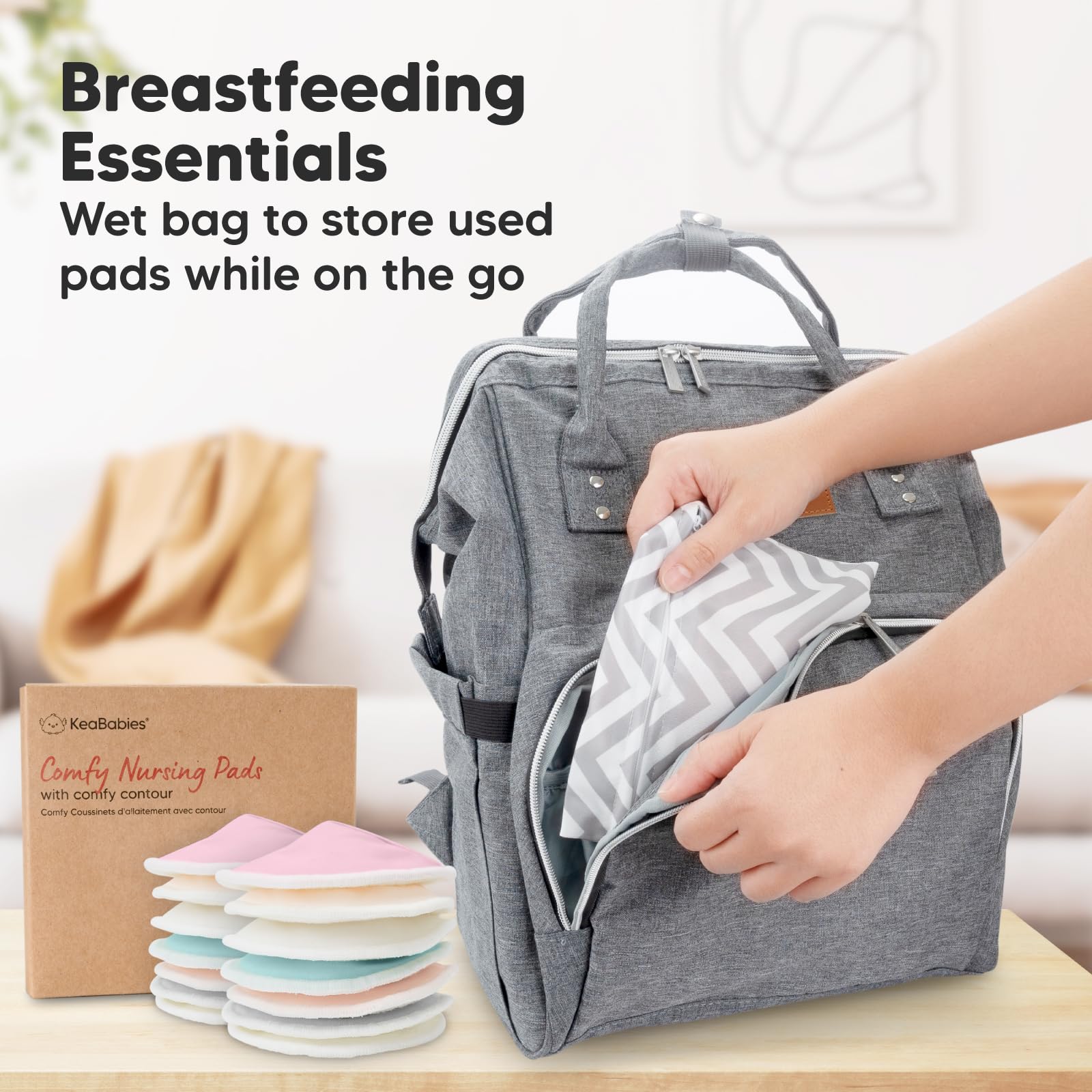 Reusable KeaBabies nursing pads showing durability after washes