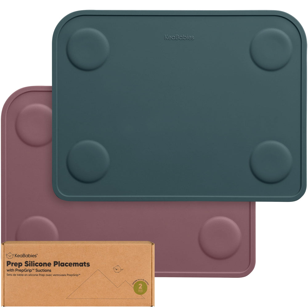 KeaBabies Rocky 12x9 placemat with non-slip surface for mess-free meals.