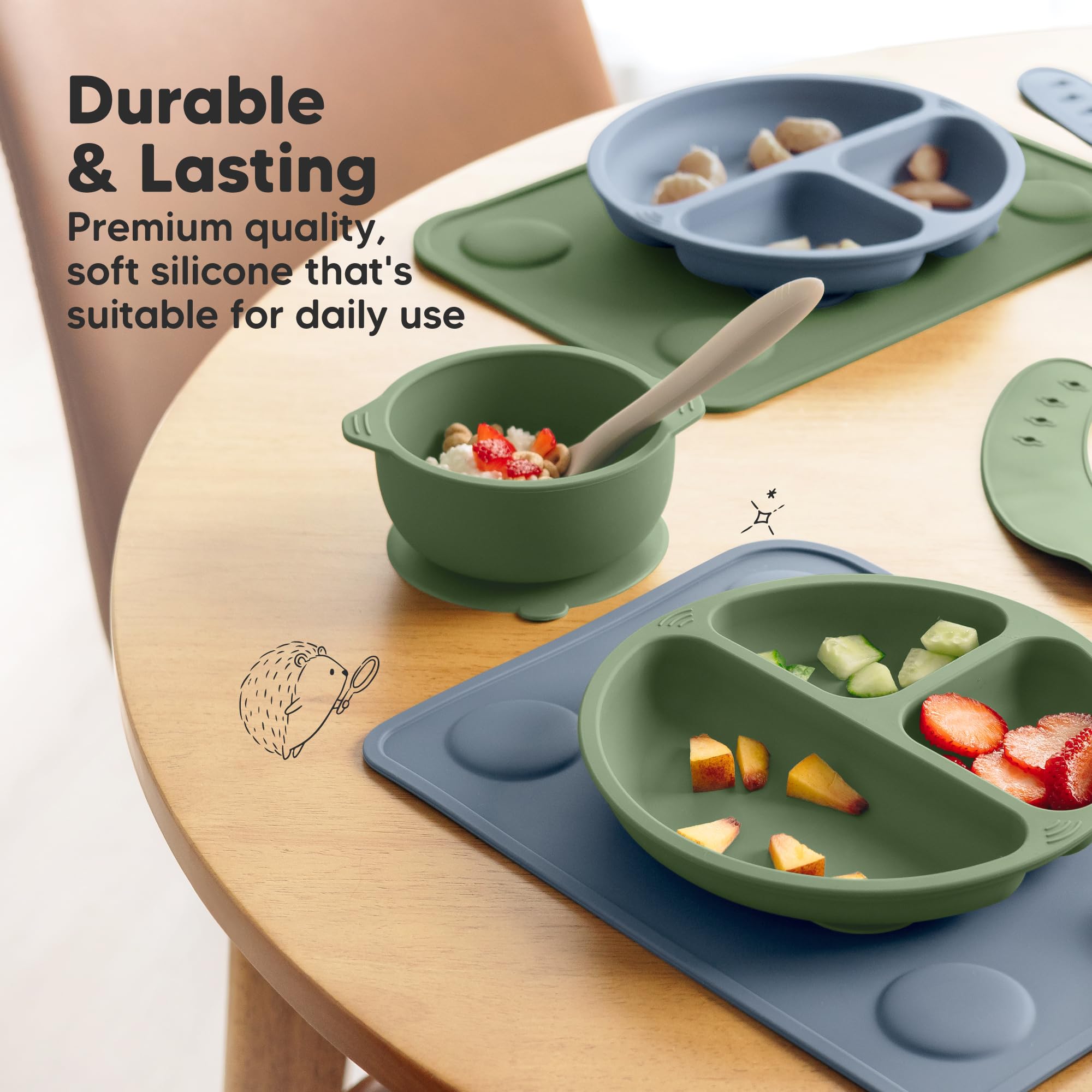 KeaBabies Rocky baby mealtime mat for direct feeding with stability.