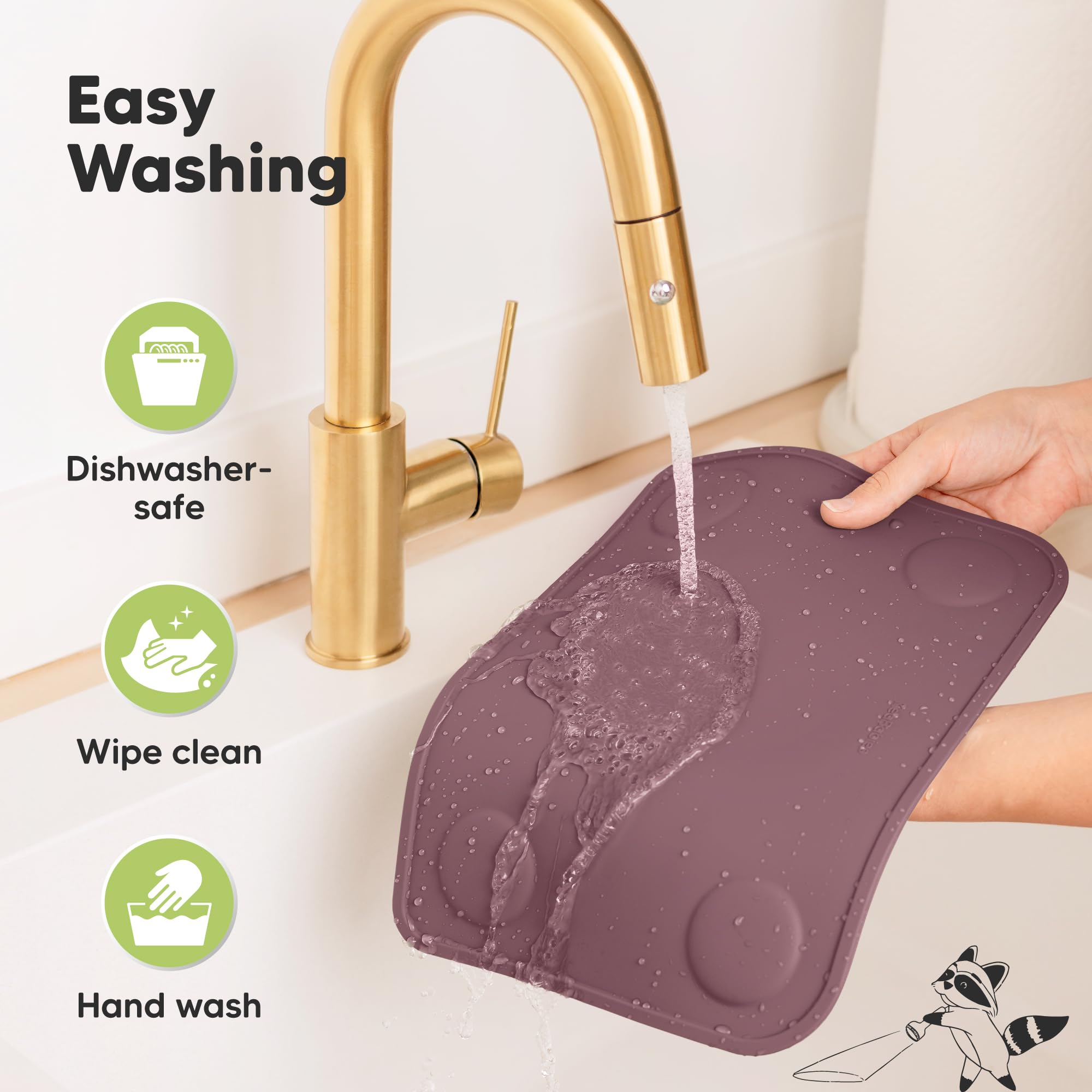 KeaBabies Rocky restaurant placemats support quick cleanup after meals.