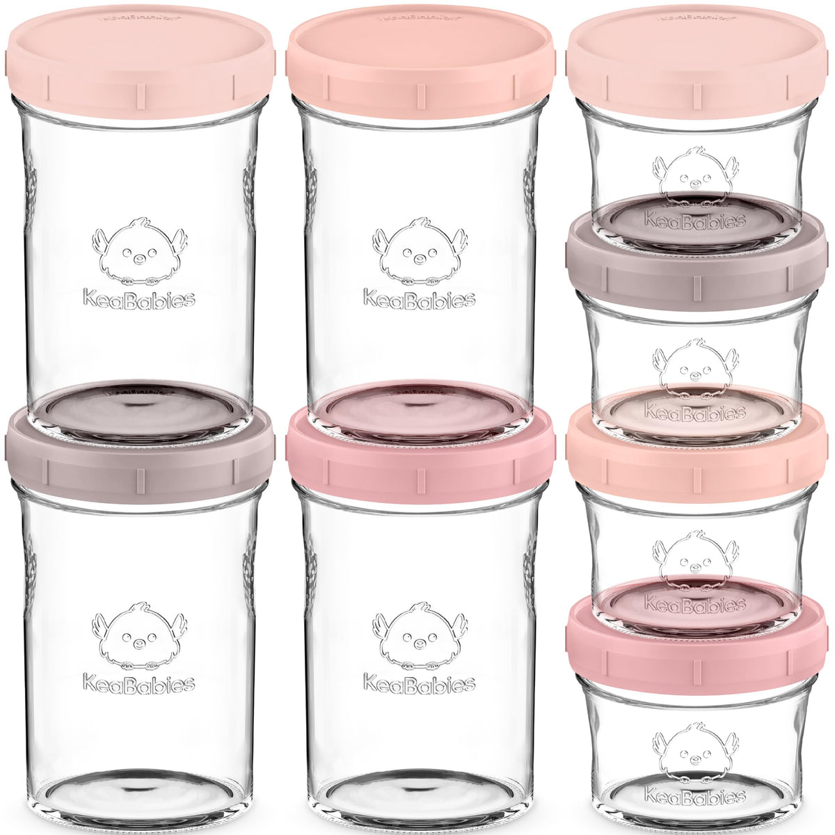 KeaBabies roseate 4oz glass jar with lid showcasing compact storage for homemade baby food