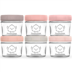 KeaBabies Roseate 4oz glass jar with lid for safe baby food storage.