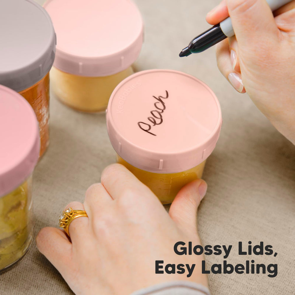 KeaBabies roseate 4oz jar used for purees and baby snacks at home