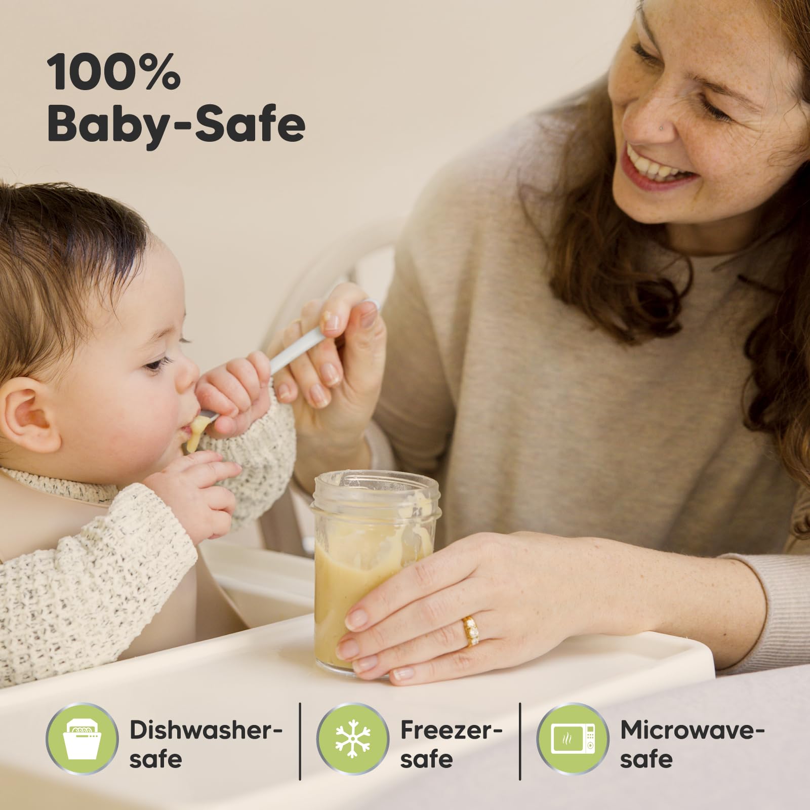 KeaBabies roseate stackable jar lid demonstrates added fall guard during storage