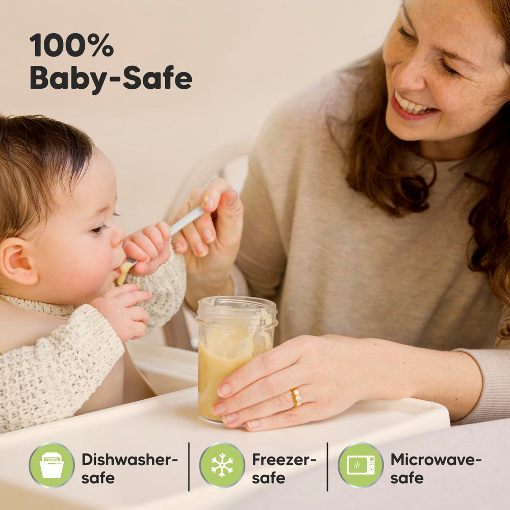 KeaBabies roseate stackable jar lid demonstrates added fall guard during storage