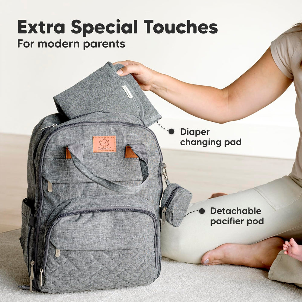 KeaBabies Rove bag with detachable pacifier pod for small-item organization