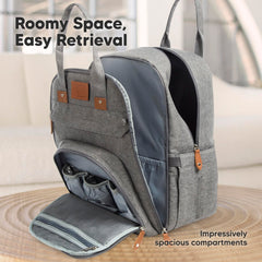 KeaBabies Rove bag showing insulated bottle pockets for temperature control