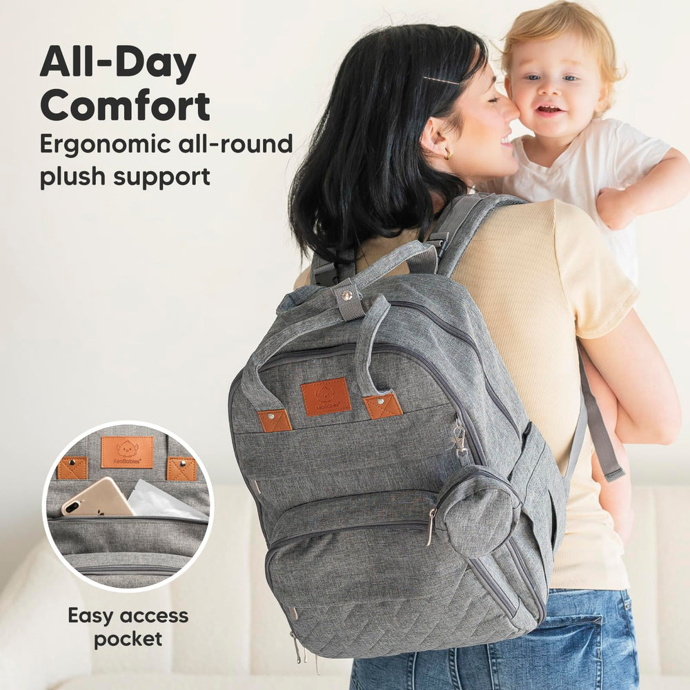 KeaBabies Rove diaper bag made from water-resistant fabric for durability