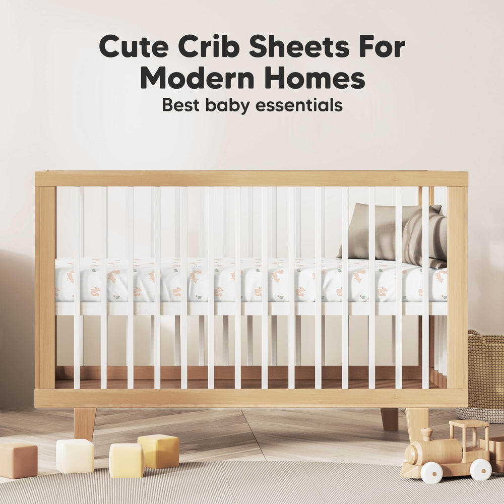 KeaBabies safe sleep design maintains snug crib sheet during movement.