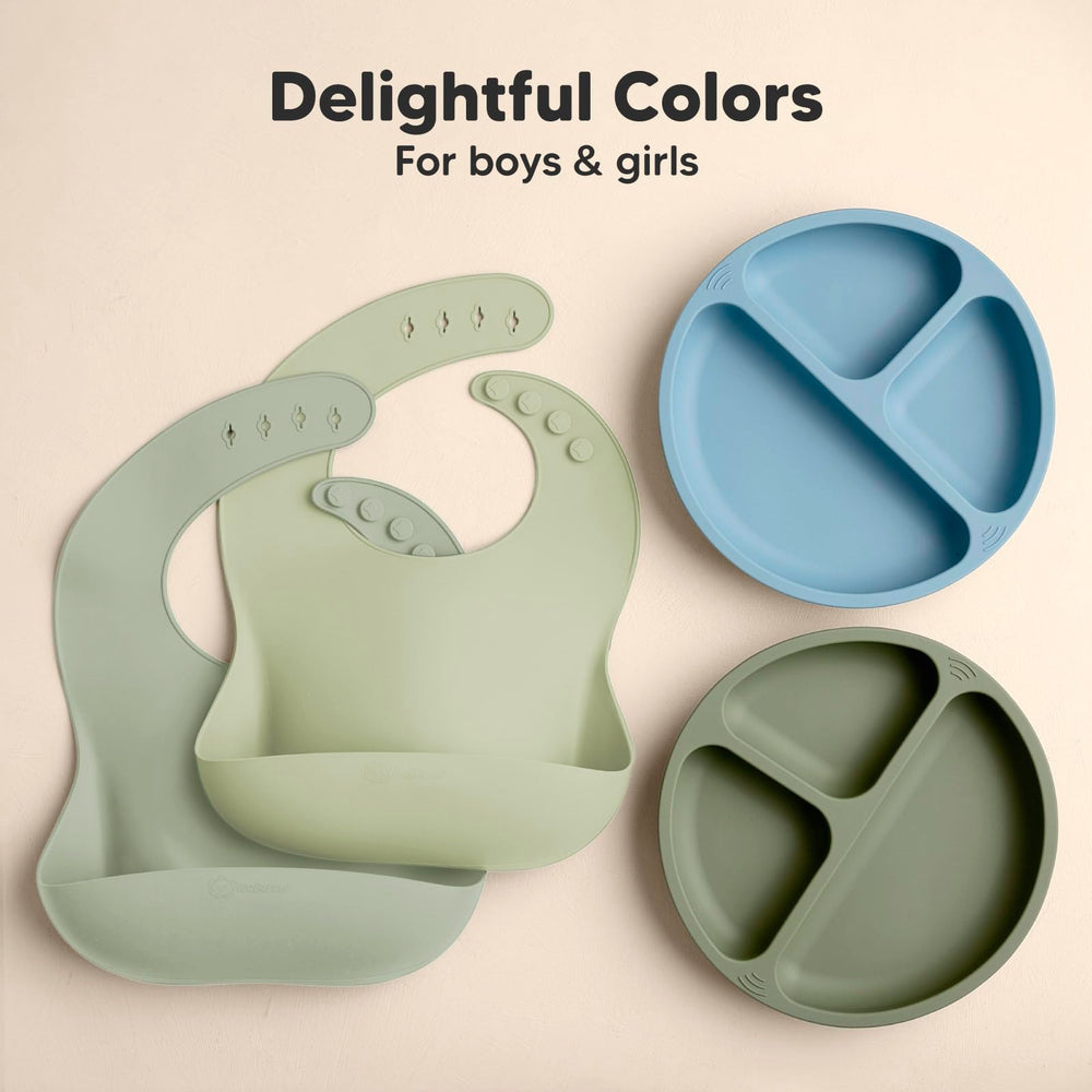 KeaBabies Sage bib waterproof design protects outfits