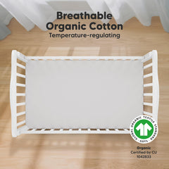KeaBabies Sage print crib sheet 2-pack adds neutral style and easy care.