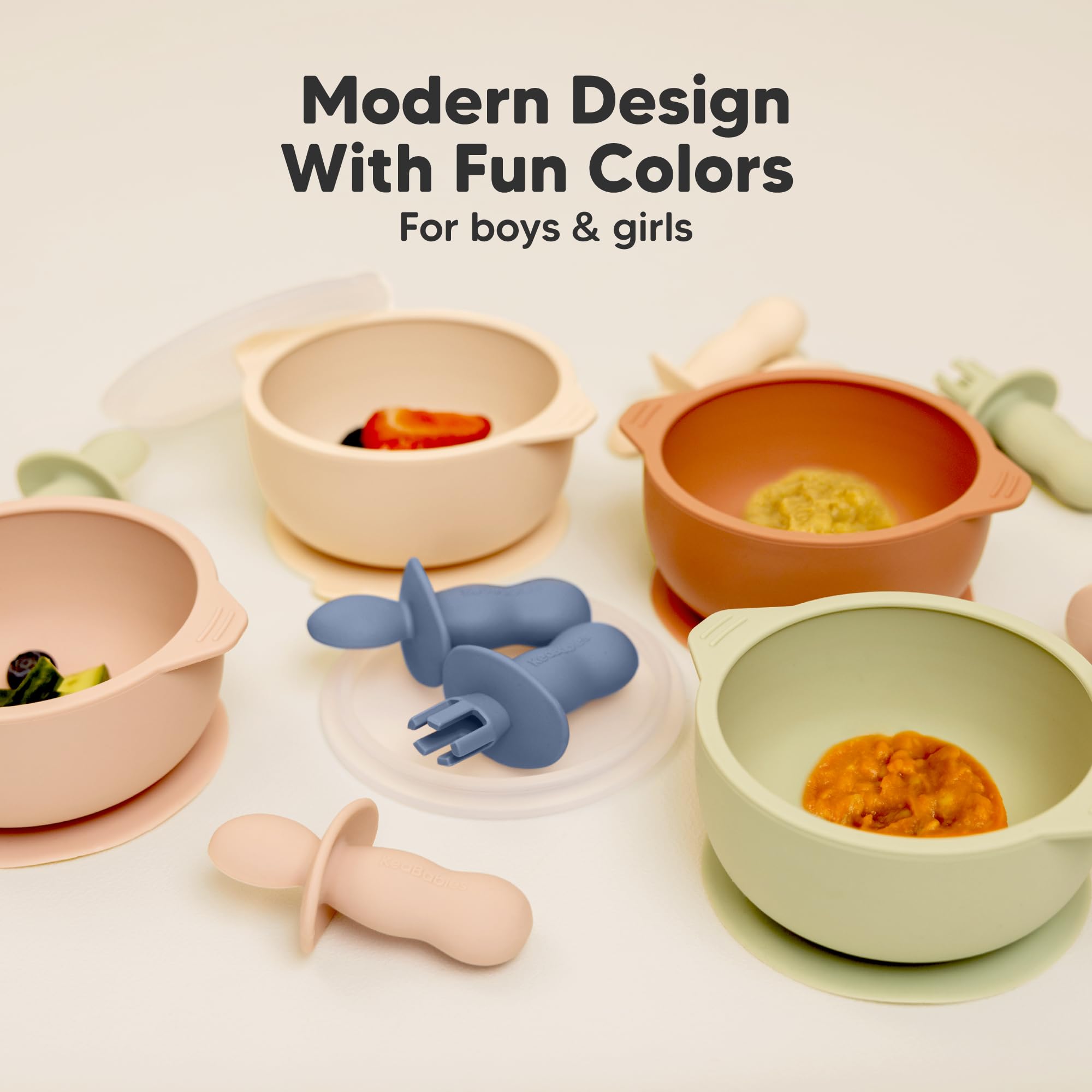 KeaBabies slate color kit supports a clean, modern feeding setup.