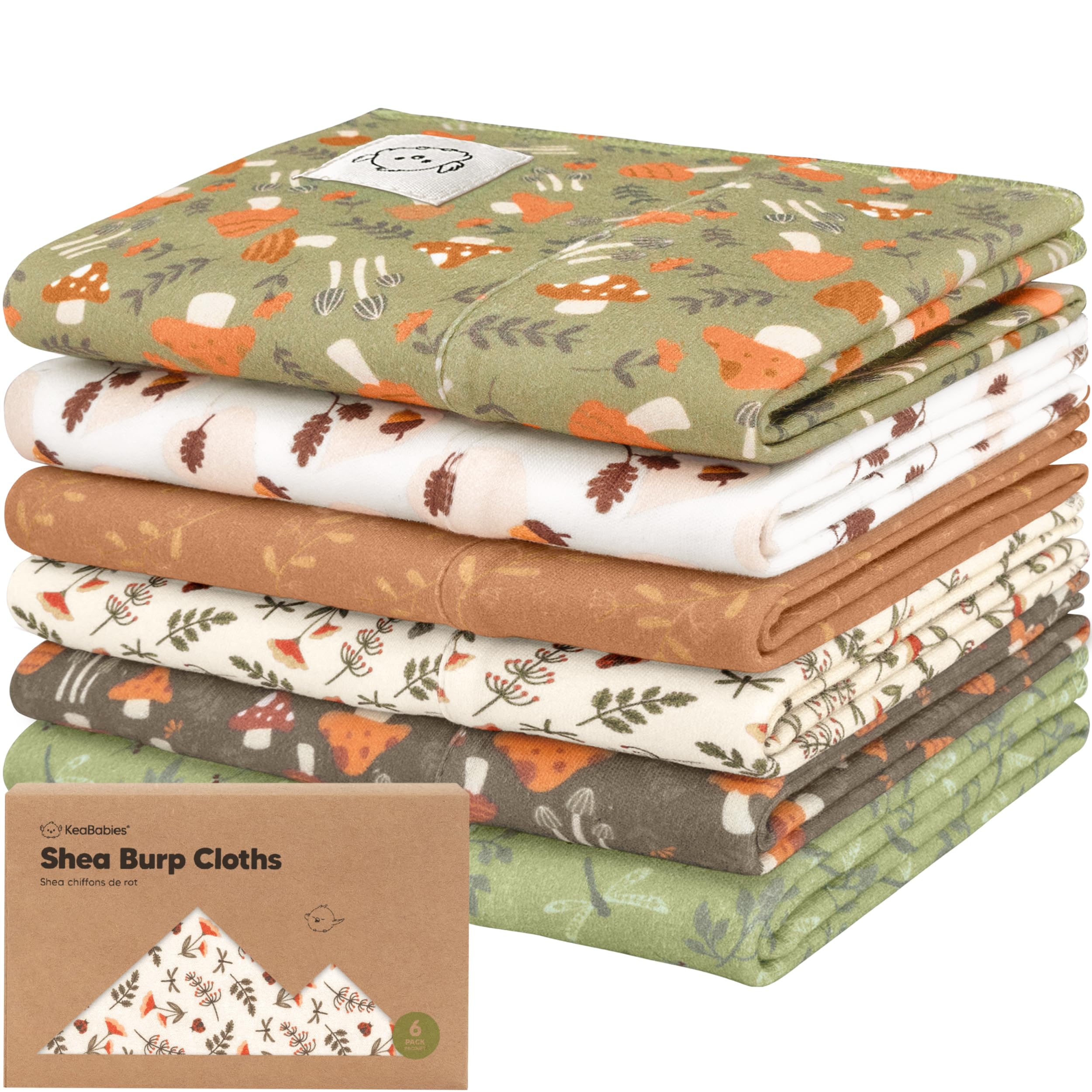 KeaBabies Shea Burp Cloths 20x12 size for easy mess capture and comfort.