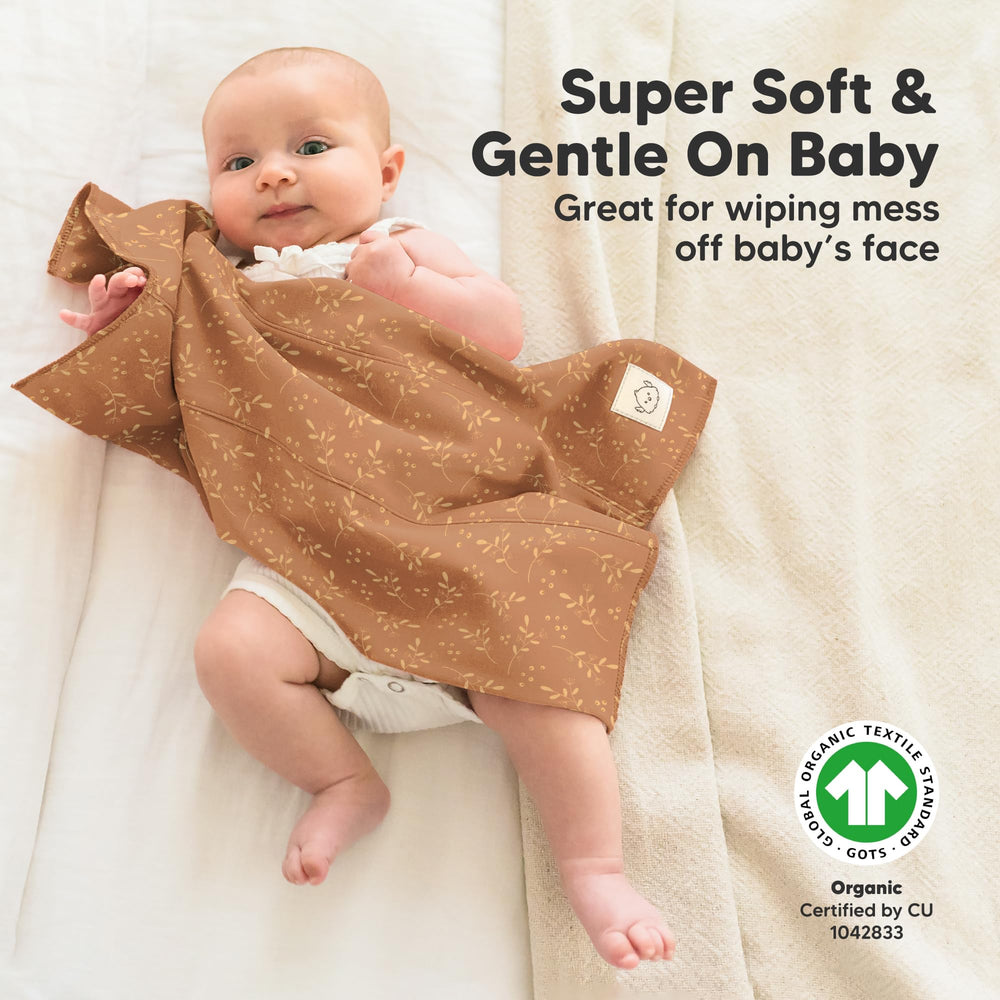 KeaBabies Shea Burp Cloths ultra-soft organic cotton against baby's skin.