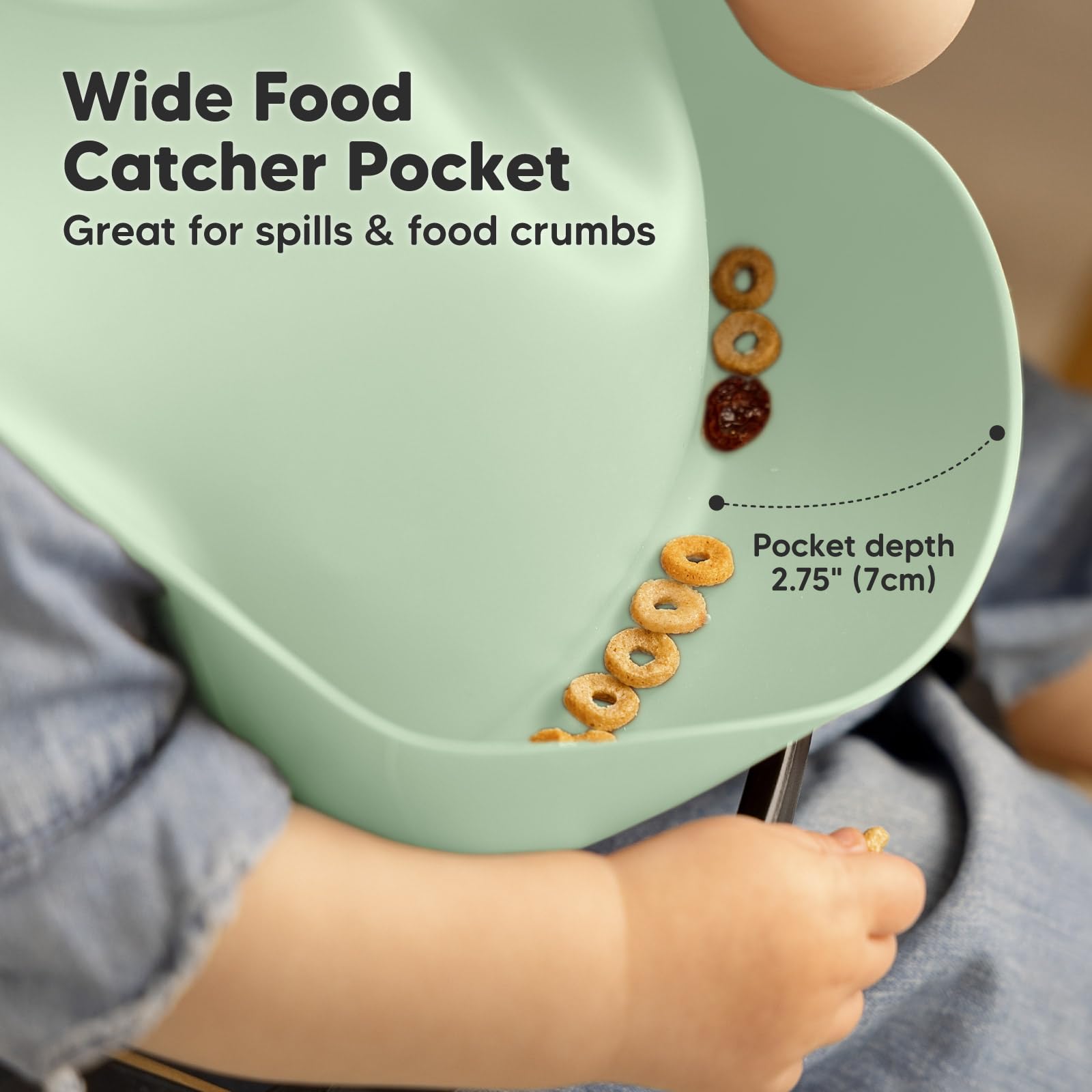 KeaBabies adjustable-closure bib fits growing babies for extended use