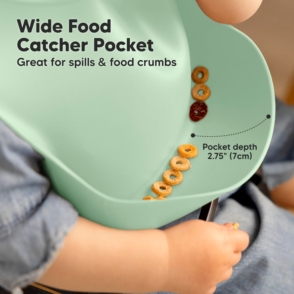 KeaBabies adjustable-closure bib fits growing babies for extended use
