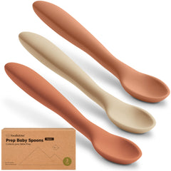 KeaBabies silicone spoons for self-feeding in 6-12 months; durable, dishwasher-safe and gentle on gums.