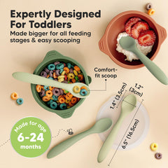 KeaBabies spoons with topple-free handle promote safe, confident self-feeding.