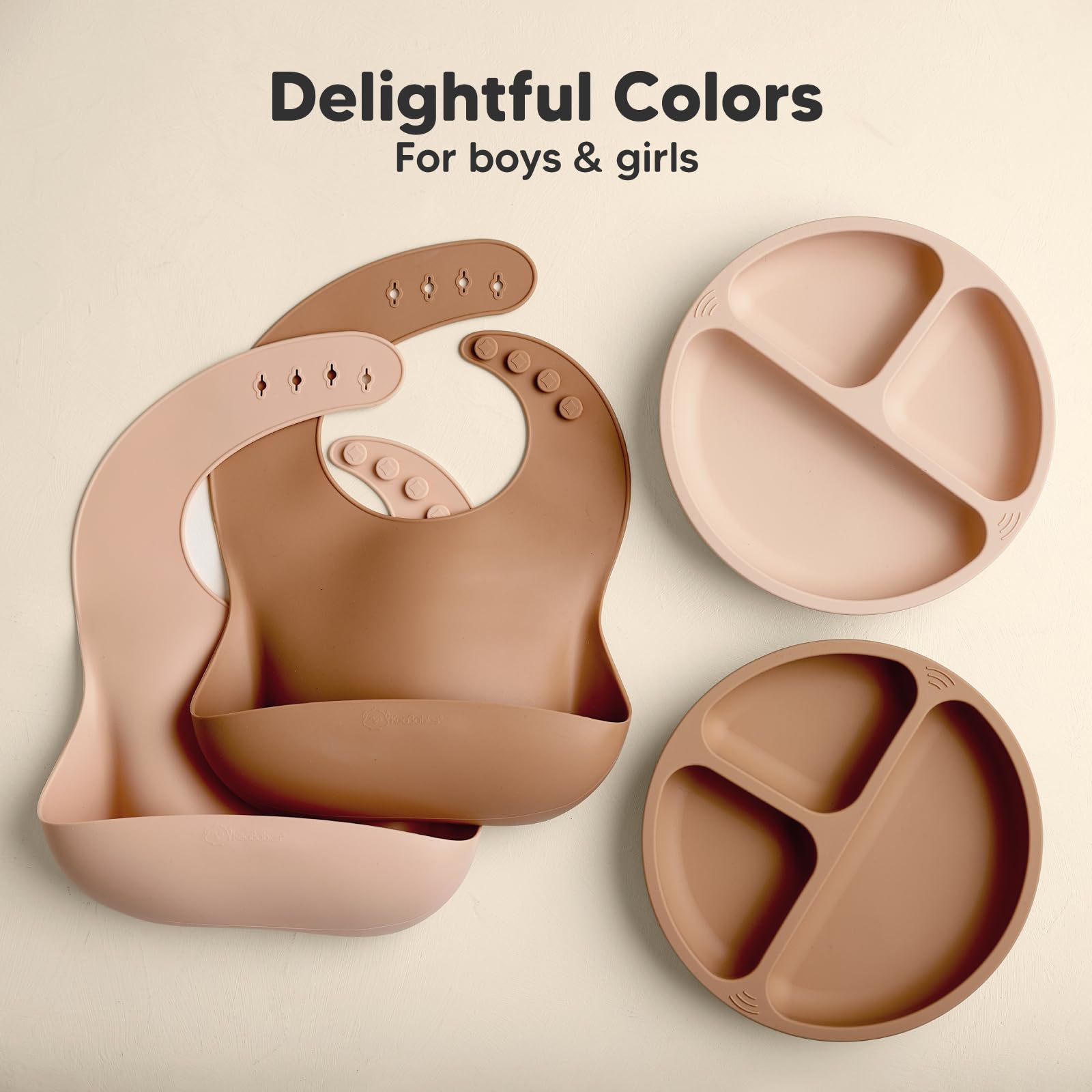 KeaBabies silicone bib fits 6-12 months for early feeding