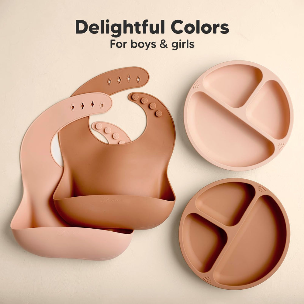 KeaBabies silicone bib fits 6-12 months for early feeding