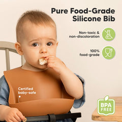 KeaBabies silicone bib with adjustable closure for growing babies
