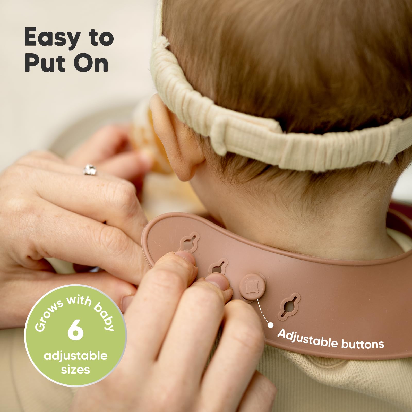 KeaBabies silicone bib with large food catcher protects clothing