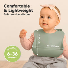 KeaBabies soft silicone bib gentle on delicate skin