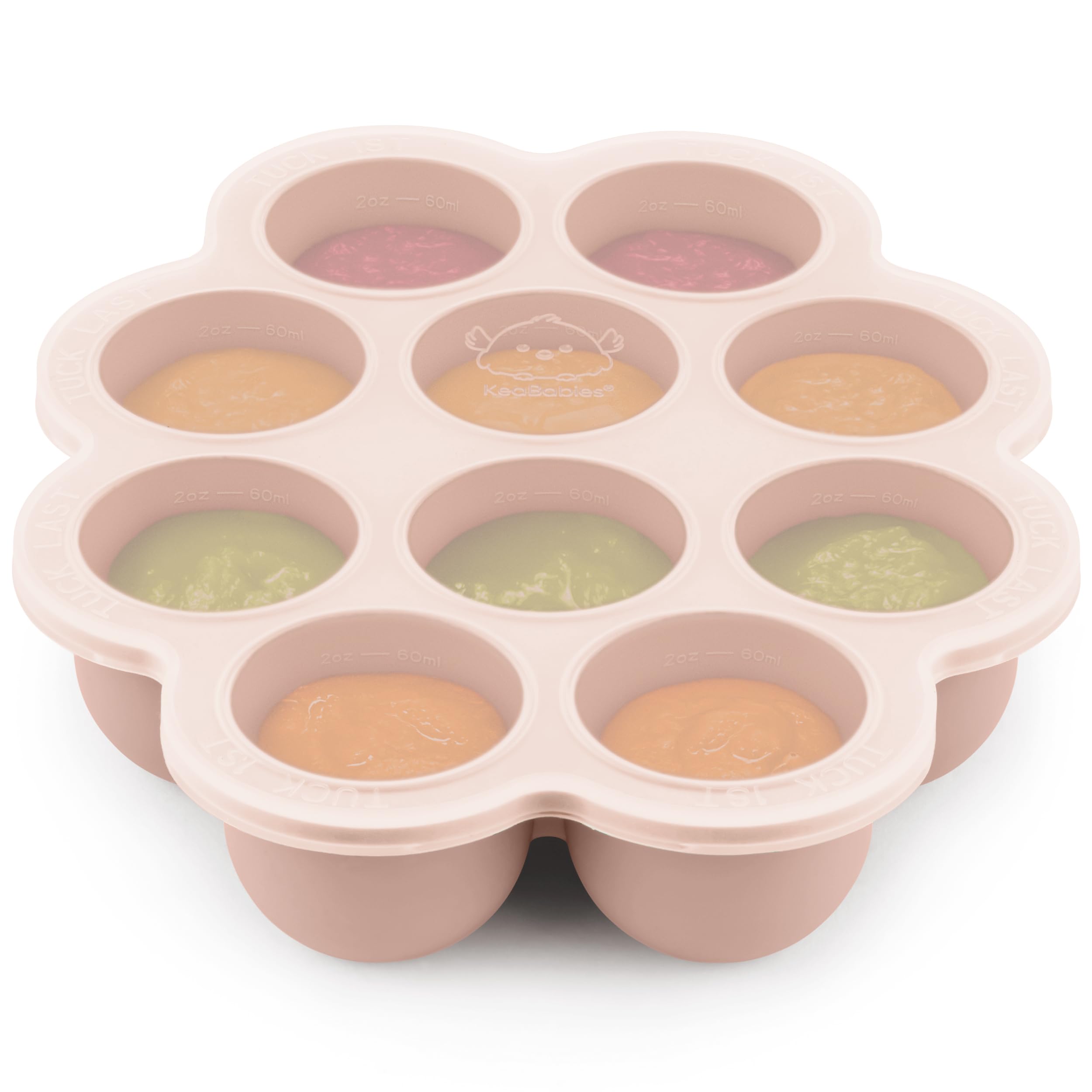 KeaBabies silicone freezer tray with 10 cubes and lid for precise portions