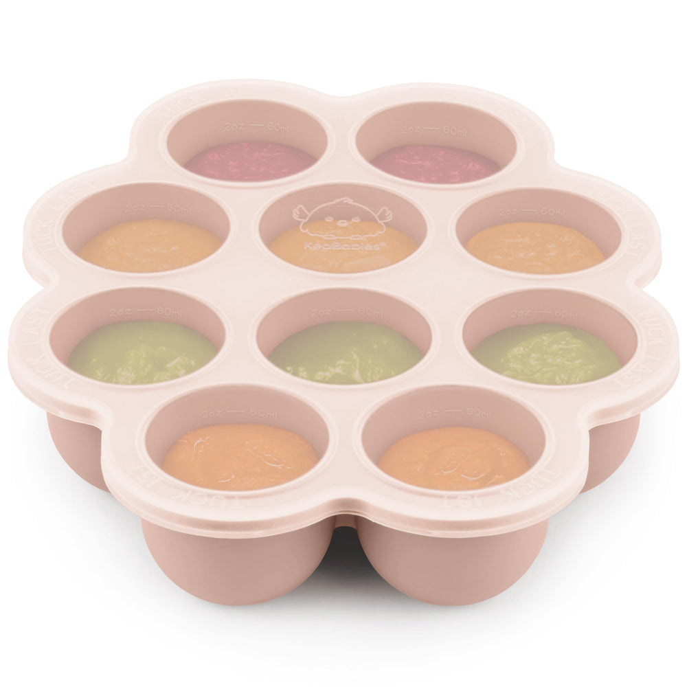 KeaBabies silicone freezer tray with 10 cubes and lid for precise portions