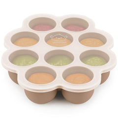 KeaBabies silicone freezer tray with lid keeps baby food neatly stored