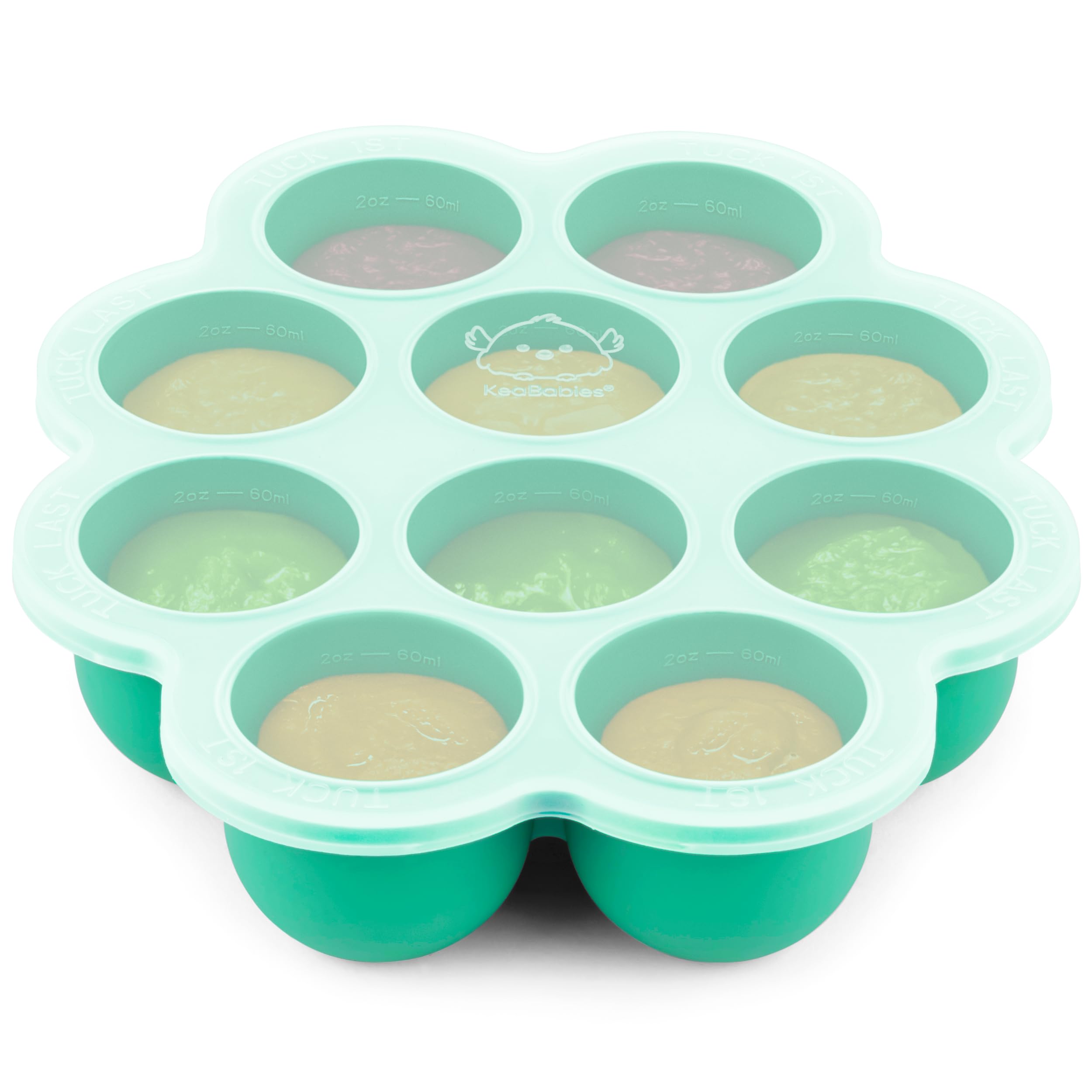 KeaBabies silicone freezer tray with lid for organized baby meals.