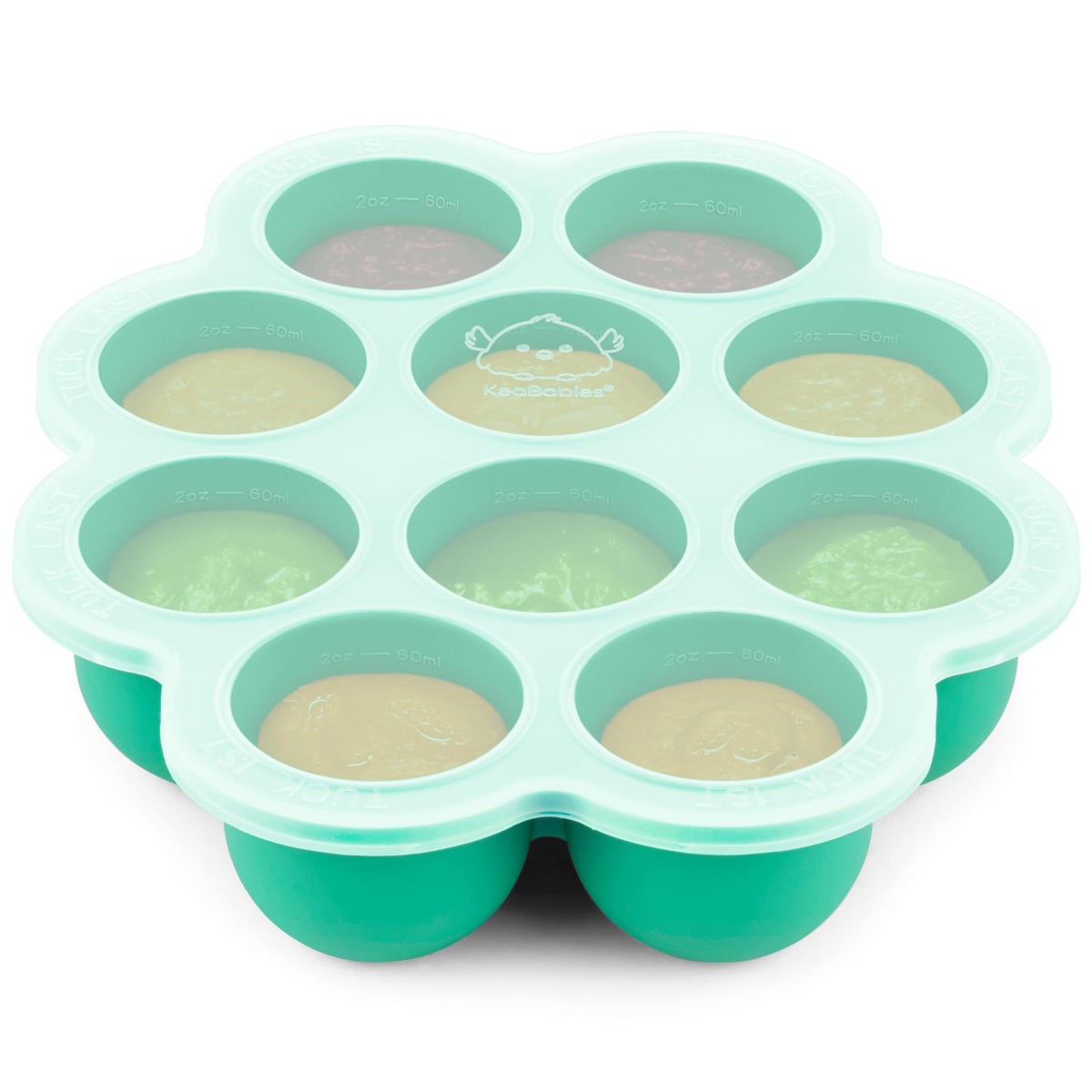 KeaBabies silicone freezer tray with lid for organized baby meals.