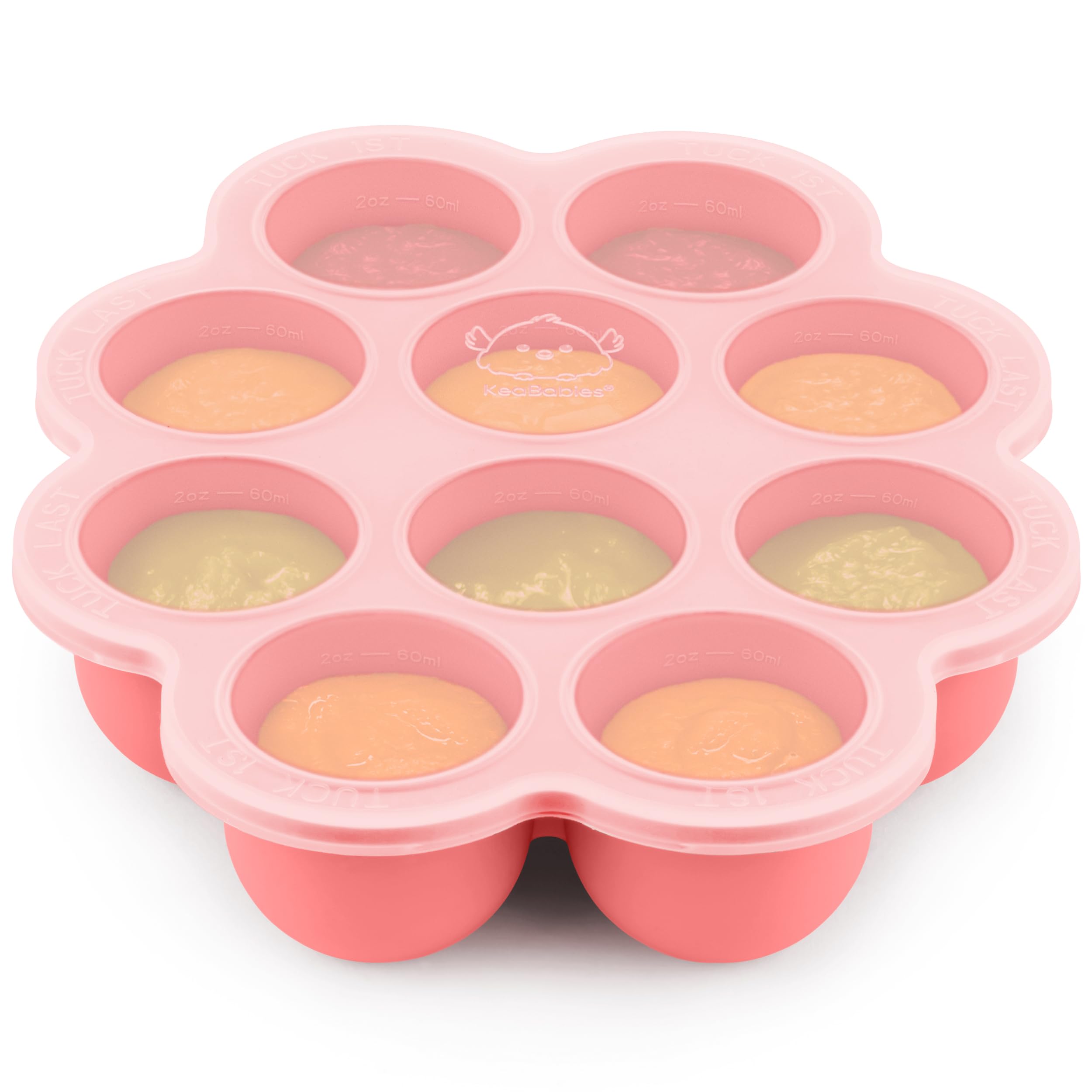 KeaBabies silicone freezer trays with lid keep baby portions fresh and organized.