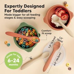 KeaBabies spoons with bite-proof edges designed for teething babies.