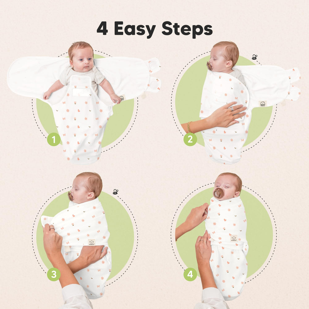 KeaBabies Swaddle available in 0-3m and 3-6m size range for growing babies.