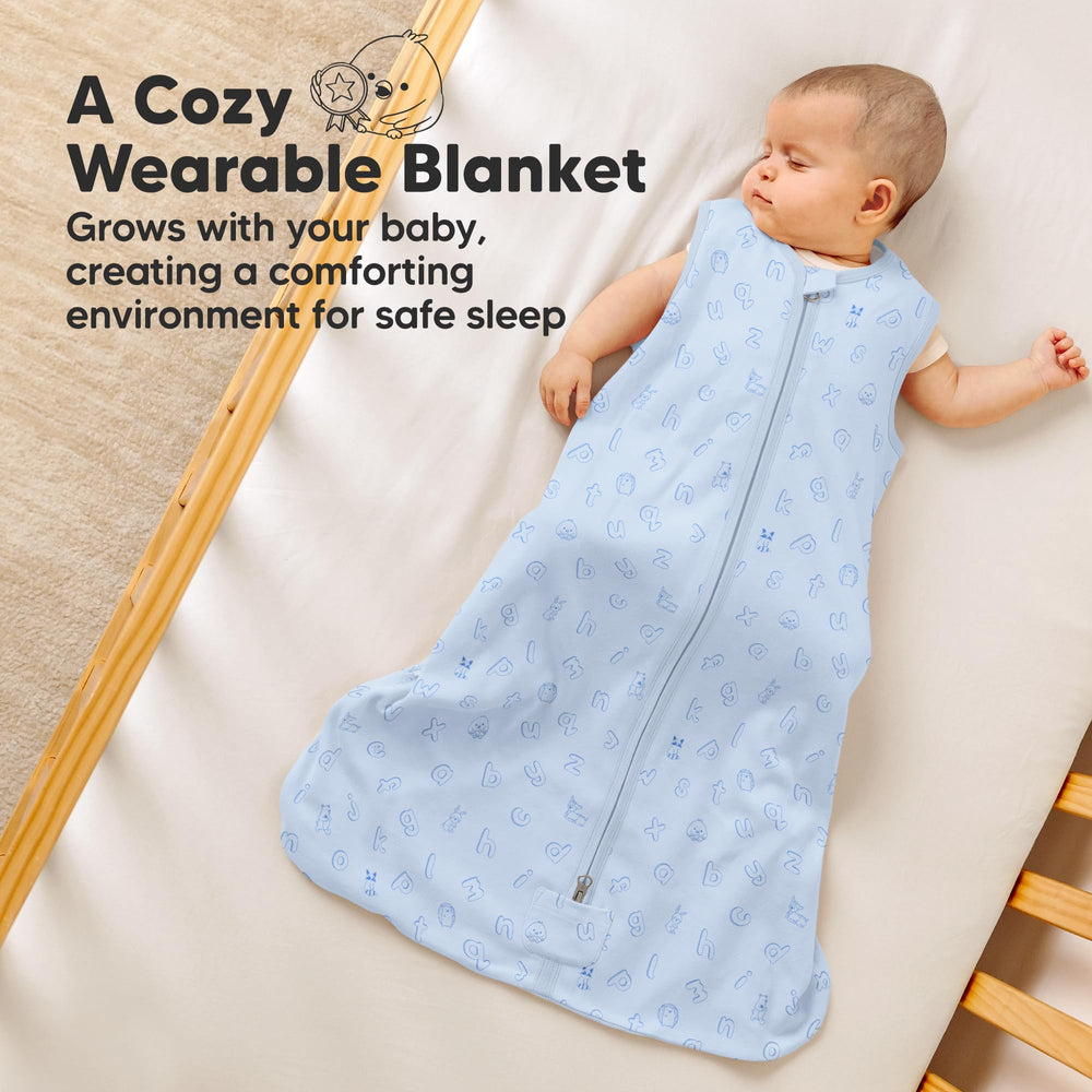 KeaBabies 0-5tog organic cotton label highlights light warmth for all seasons