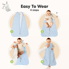 KeaBabies sleep sack with 2-way zipper guard for easy diaper changes