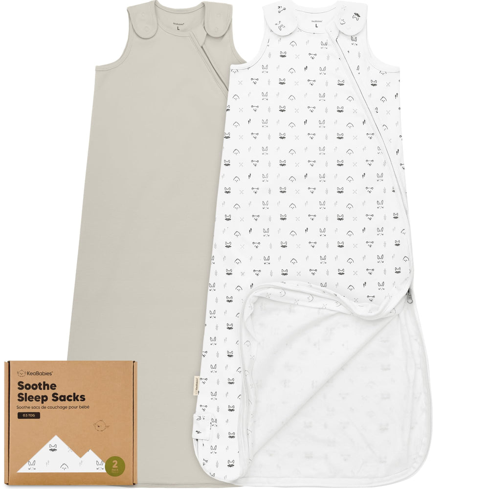 KeaBabies Sleep Sack with hip-area design supports natural movement during sleep.