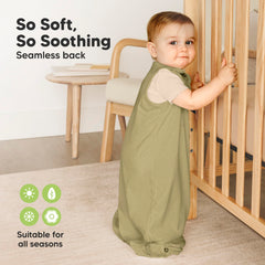 KeaBabies wide-hip design sleep sack supports natural leg movement