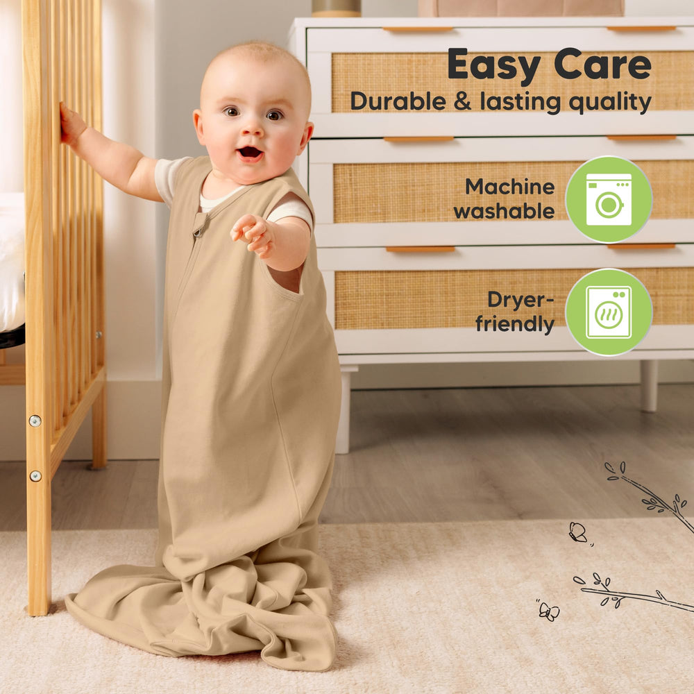 KeaBabies durable sleep sacks are machine washable for easy care.
