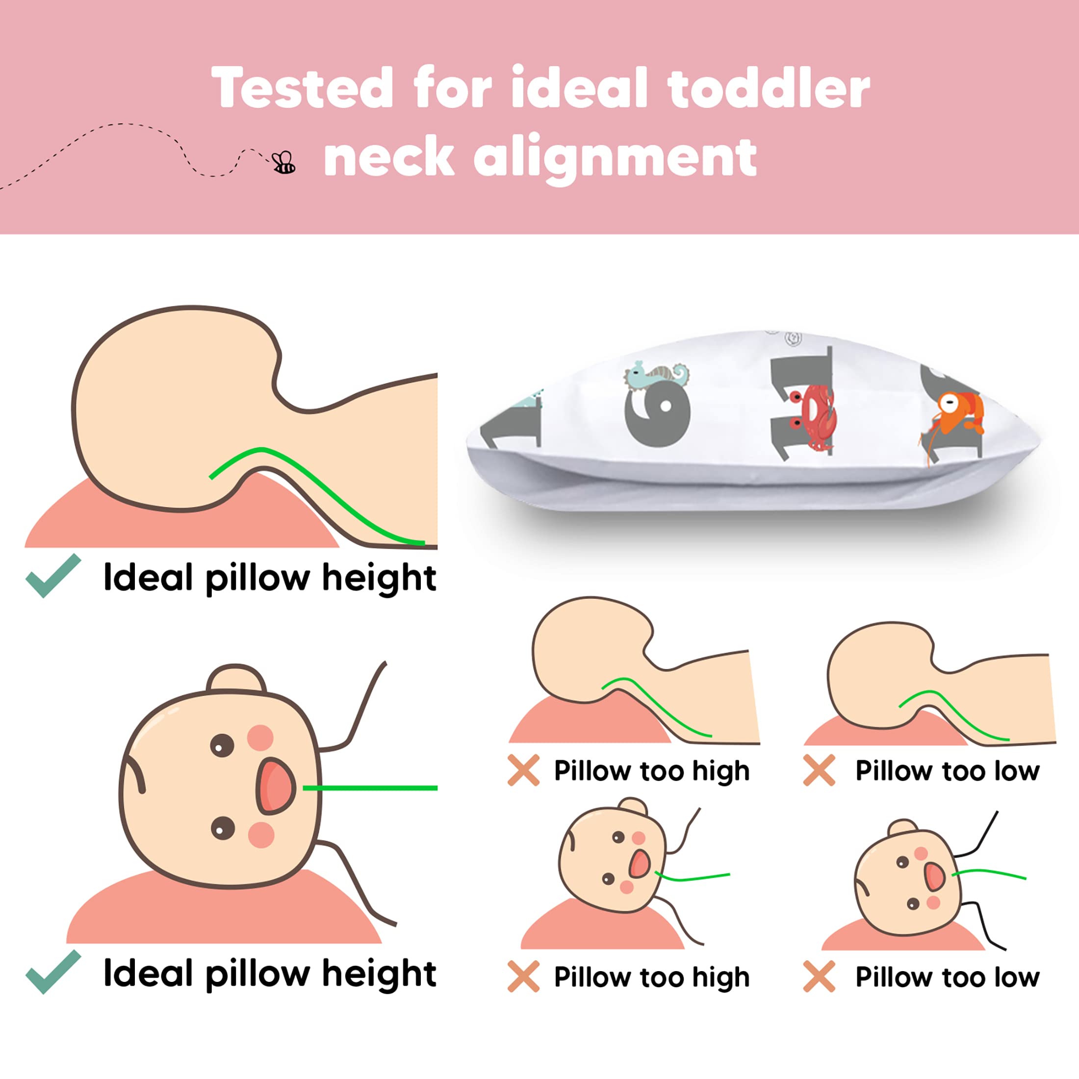 KeaBabies sleepover-friendly pillow ready for easy packing and comfort.