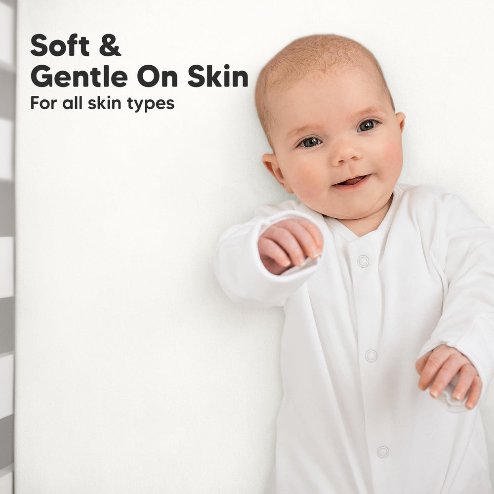 KeaBabies concealed elastic SnugFit band keeps the sheet in place.