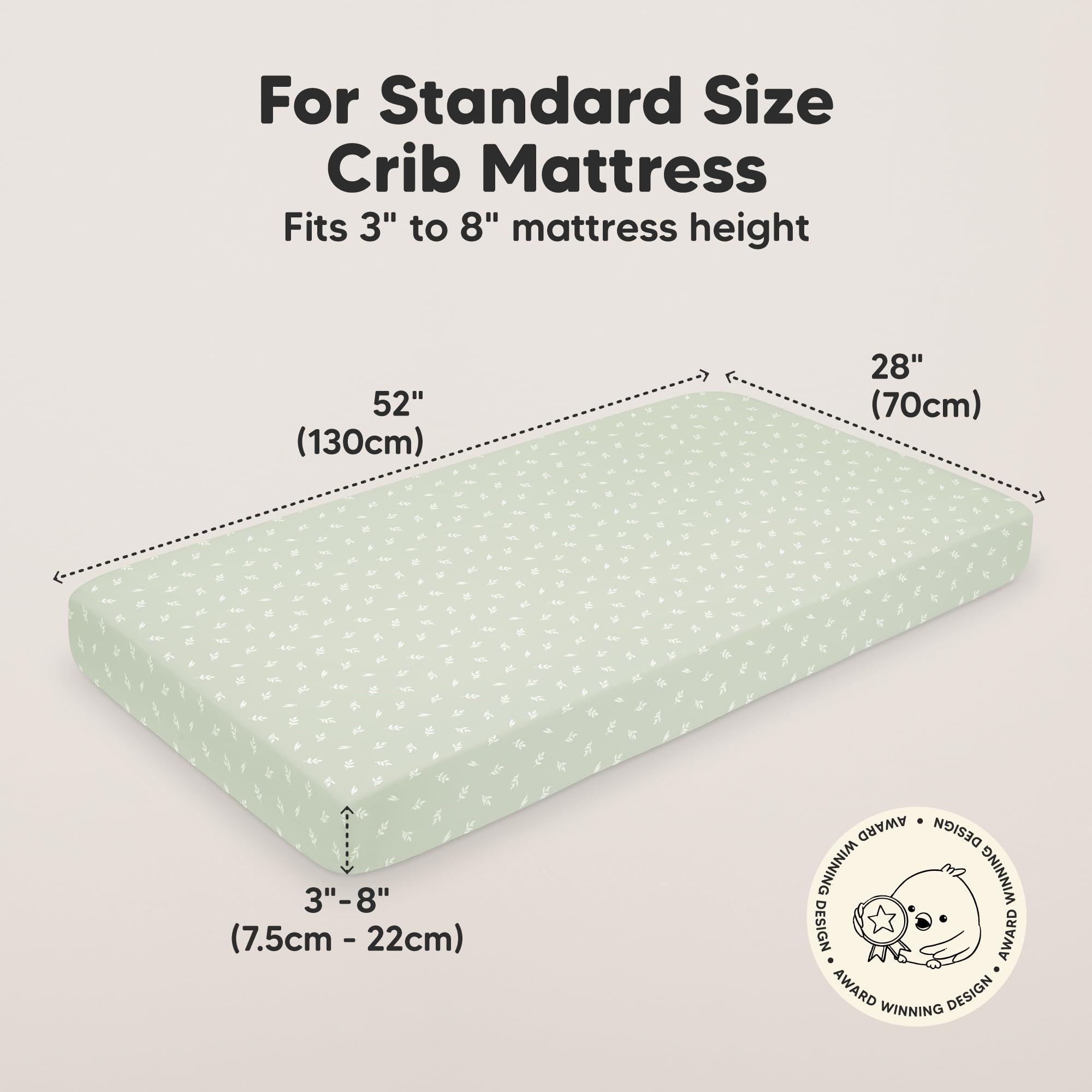 KeaBabies snugfit elastic band crib sheet securely stays in place