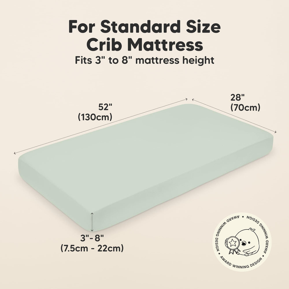 KeaBabies SnugFit Tech crib sheet offers quick fitting for busy parents.